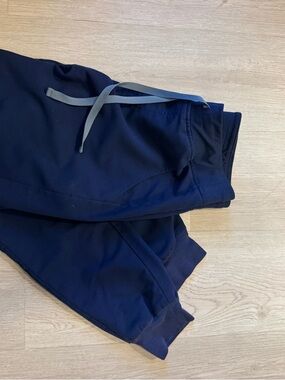 Figs Navy zamora Pants with Gray Drawstring